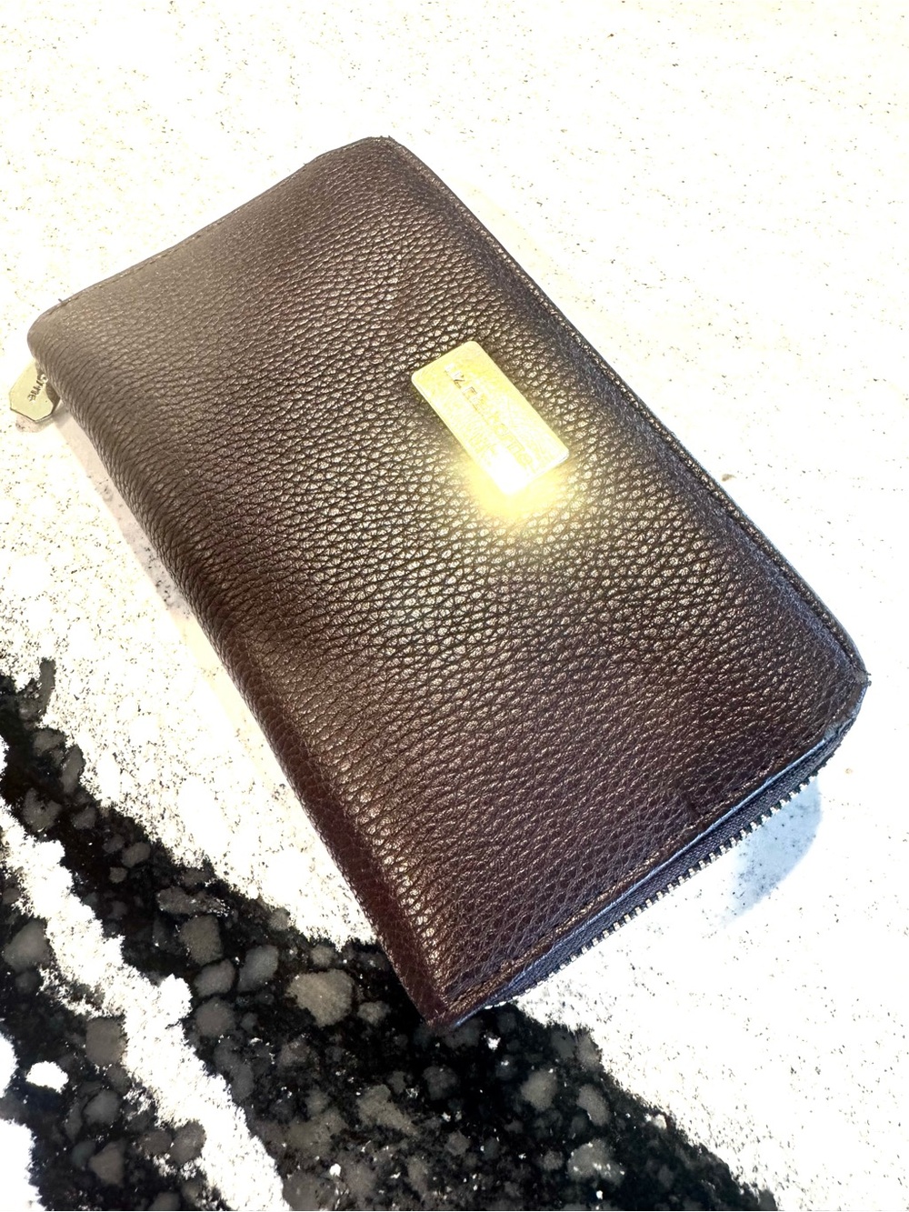 Liz Claiborne Leather Zip-Around Wallet - Brown
